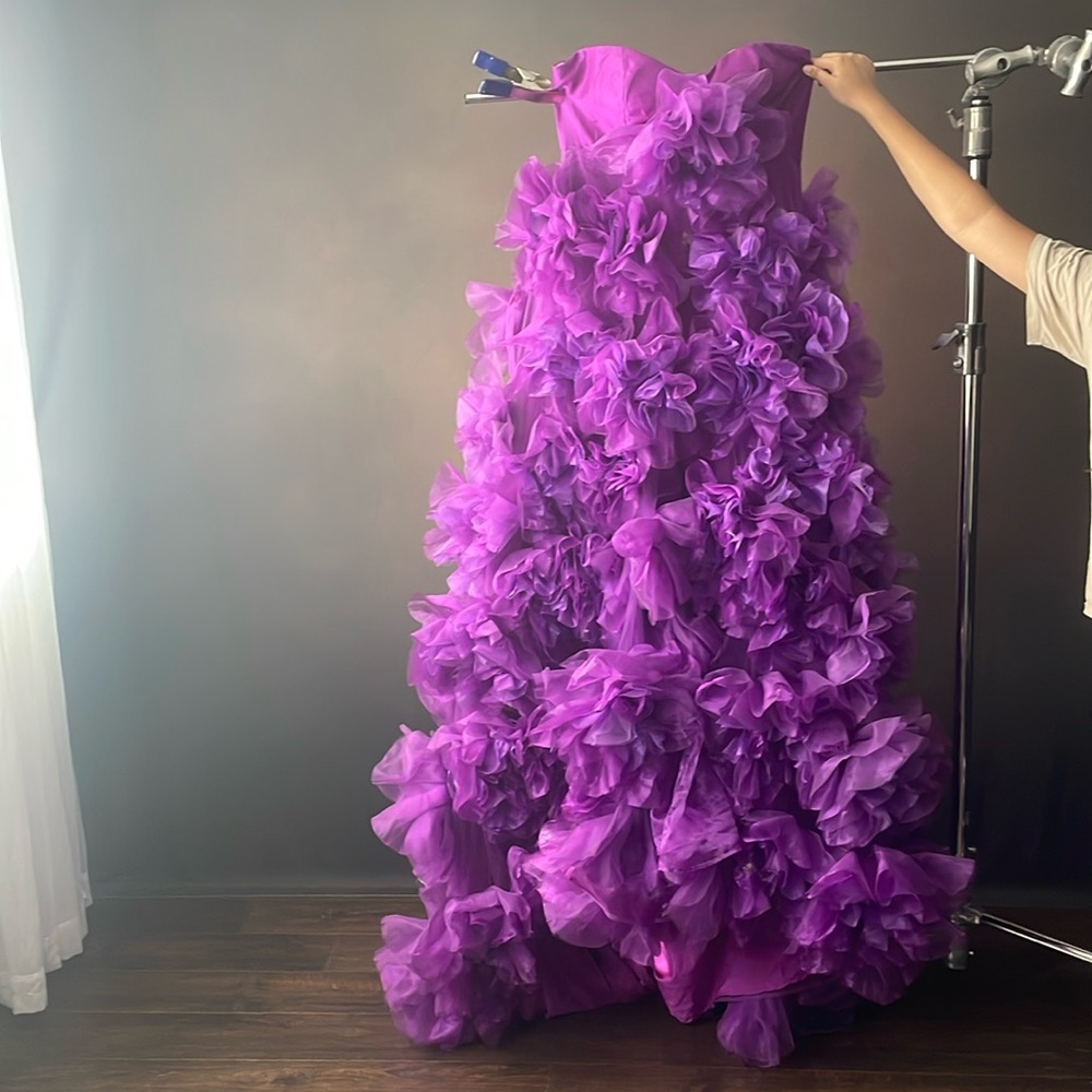 Beautiful XL maternity gown. Custom made. Bow comes off in the front.